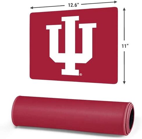 Skinit Small Gaming Mouse Pad - Officially Licensed IU Hoosiers Design with Stitched Edges, Waterproof, Non-Slip Rubber Base, Desk Mat for Keyboard & Mouse, 12.6" x 11" inches in Saudi Arabia