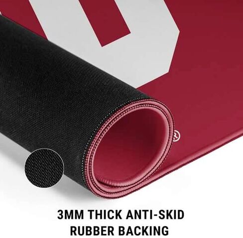 Skinit Small Gaming Mouse Pad - Officially Licensed IU Hoosiers Design with Stitched Edges, Waterproof, Non-Slip Rubber Base, Desk Mat for Keyboard & Mouse, 12.6" x 11" inches in Saudi Arabia