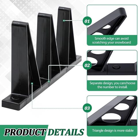 Ski Wall Rack Horizontal Ski Rack Wall Mount Hockey Stick Storage, Garage Storage for Sports Equipment, Skates, Lacrosse Sticks, 3 Tiers in Saudi Arabia