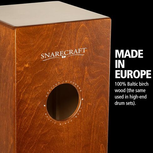Snarecraft Cajon Box Drum with Internal Snares and Bass Tone for Acoustic Music — MADE IN EUROPE — Play with Your Hands, Baltic Birch, 2-YEAR WARRANTY in Saudi Arabia