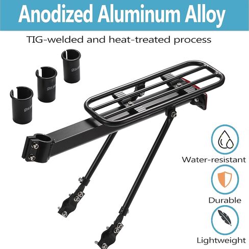 رف الدراجة الخلفي ، رف شحن الدراجات ، سبيكة الألومنيوم ، عاكس كبير الحجم ، تشاك متكامل ممتلئ ، عالمي in Kuwait