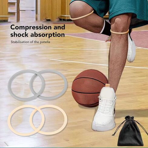 2Pcs Patellar Tendon Support Strap, Silicone Patella Band for Knee Pain Relief,with Storage Bag,for Hiking, Soccer, Basketball, Running, Jumpers Knee,Squats,for Women and Men(grey) in Saudi Arabia