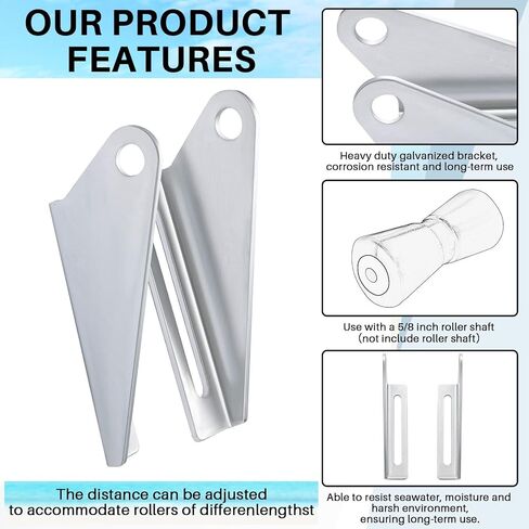 Frienda 2 Pcs Keel Roller Bracket Galvanized Boat Trailer Roller Holder Keel Holder Split Brackets Accessories for Boat Easy Water Launch in Kuwait