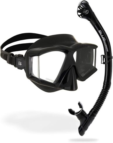 Cressi Panoramic Diving Mask and Snorkel Kit - Wide View - Top Dry System Snorkel - Horizon & Scilla - Designed in Italy in Saudi Arabia