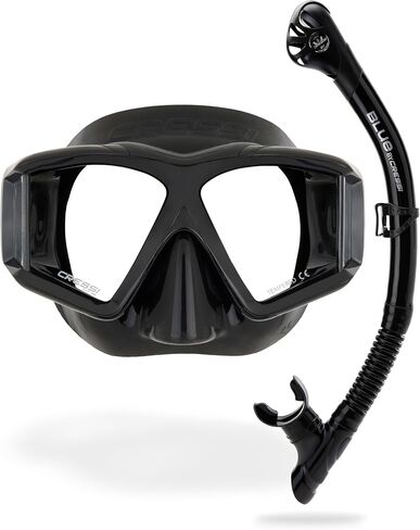 Cressi Panoramic Diving Mask and Snorkel Kit - Wide View - Top Dry System Snorkel - Horizon & Scilla - Designed in Italy in Saudi Arabia