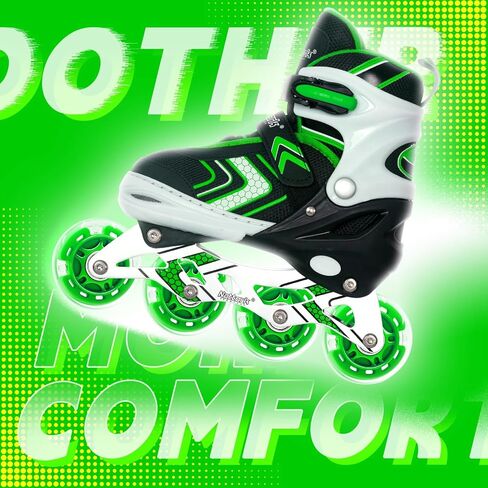 Nattork 8-Pack Inline Skates Wheels 76mm with Bearings for Indoor and Outdoor Replacement - High Performance Durable Wheel for Smooth Riding Upgrades Green in Saudi Arabia