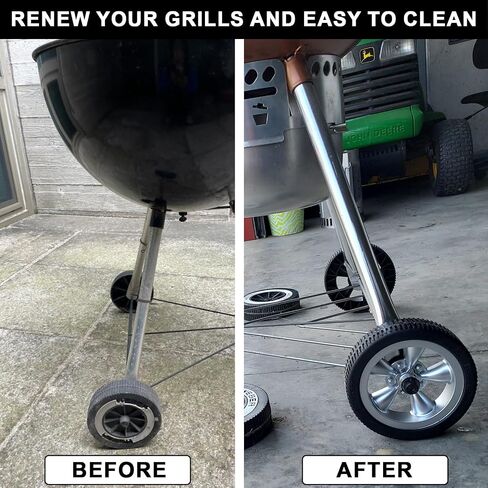 Grill Wheels w/Hub Caps for Weber 22-inch Kettle Grills 65930 65931, Replacement Grill Wheels for Weber Kettle Premium 22" Charcoal Grill, Silver in Saudi Arabia