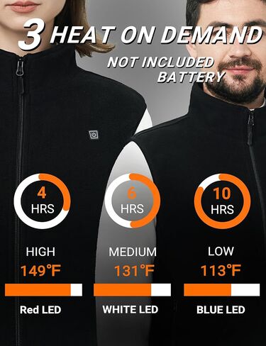 Heated Vest for Men Women, 3 Heating Levels 6 Heating Zones, Heated Jackets for Men Women (Not Included Battery) 3XL Black in Saudi Arabia