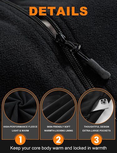 Heated Vest for Men Women, 3 Heating Levels 6 Heating Zones, Heated Jackets for Men Women (Not Included Battery) 3XL Black in Saudi Arabia