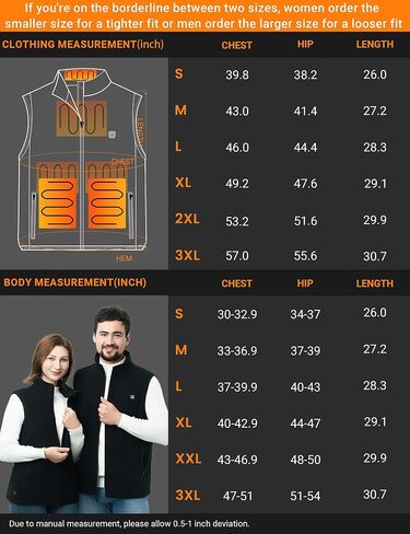 Heated Vest for Men Women, 3 Heating Levels 6 Heating Zones, Heated Jackets for Men Women (Not Included Battery) 3XL Black in Saudi Arabia