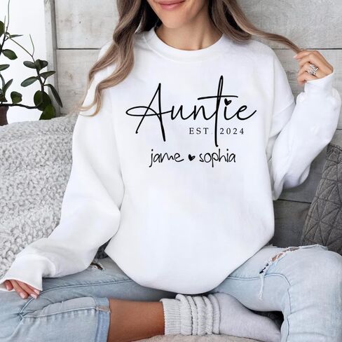 IZI POD Personalized Auntie Shirt, Custom Auntie Sweatshirt, Aunt Gift, Gift For Birthday, Mothers Day, Christmas in Saudi Arabia