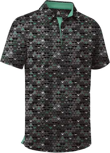 ZITY Men's Golf Shirts Short Sleeve Moisture Wicking Performance Print Patterns Casual Collared Golf Polo Shirt for Men in Saudi Arabia