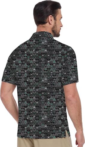 ZITY Men's Golf Shirts Short Sleeve Moisture Wicking Performance Print Patterns Casual Collared Golf Polo Shirt for Men in Saudi Arabia