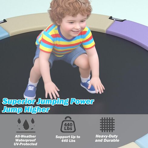 Trampoline for Kids 55inch Toddler Mini Small Trampoline Outdoor Indoor Basketball Hoop, Swing, Gift for Baby, Toddlers & Kids Ages 3-6 in Saudi Arabia