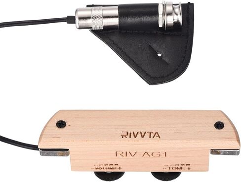 RIVVTA التقاطات الغيتار الصوتية التقاطات الغيتار الصوتية مع التحكم في مستوى الصوت للقيثارات الصوتية سلسلة الصلب القياسية (الماهوجني) in Kuwait
