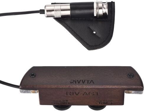 RIVVTA التقاطات الغيتار الصوتية التقاطات الغيتار الصوتية مع التحكم في مستوى الصوت للقيثارات الصوتية سلسلة الصلب القياسية (الماهوجني) in Kuwait