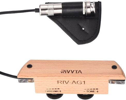 RIVVTA التقاطات الغيتار الصوتية التقاطات الغيتار الصوتية مع التحكم في مستوى الصوت للقيثارات الصوتية سلسلة الصلب القياسية (الماهوجني) in Kuwait