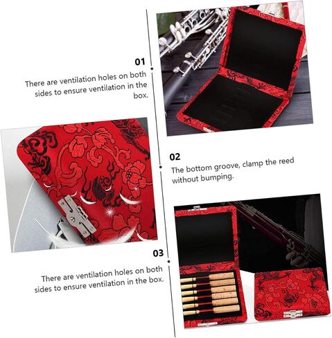 Red Silk Oboe Reed Storage Box Solid Reed Carrying Case for Beginners and Professionals From Damage and Loss in Saudi Arabia
