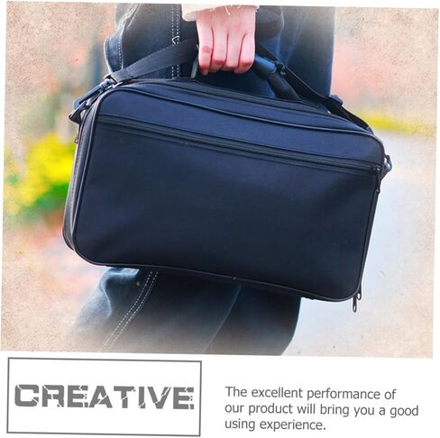 Oxford Cloth Oboe Shoulder Bag Large Capacity Protective Storage Pouch with Front Pocket Carrying Case for Musicians Black in Kuwait