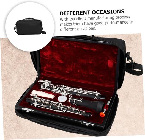 Oxford Cloth Oboe Shoulder Bag Large Capacity Protective Storage Pouch with Front Pocket Carrying Case for Musicians Black in Kuwait