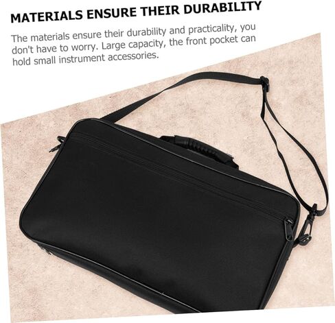 Oxford Cloth Oboe Shoulder Bag Large Capacity Protective Storage Pouch with Front Pocket Carrying Case for Musicians Black in Kuwait