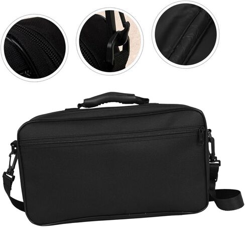 Oxford Cloth Oboe Shoulder Bag Large Capacity Protective Storage Pouch with Front Pocket Carrying Case for Musicians Black in Kuwait