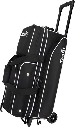 3 Bowling Ball Bags With Wheels - Roller Bowling Bag for 3 Balls & Accessories - Retractable Handle Extends to 38" in Saudi Arabia