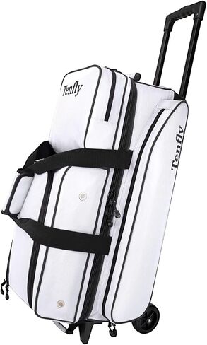 3 Bowling Ball Bags With Wheels - Roller Bowling Bag for 3 Balls & Accessories - Retractable Handle Extends to 38" in Saudi Arabia