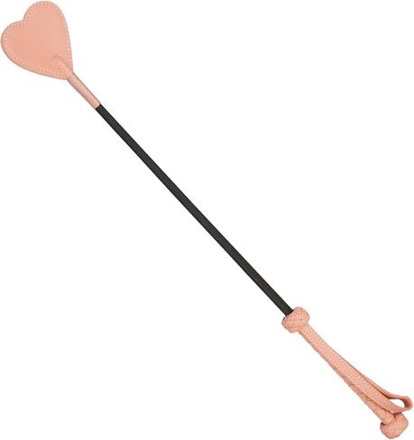 Handwoven Pink Heart-Shaped Genuine Leather Riding Crop | 52cm Flexible Black Shaft | Precision-Stitched Equestrian Whip | Premium Collectible Riding Gear in Saudi Arabia
