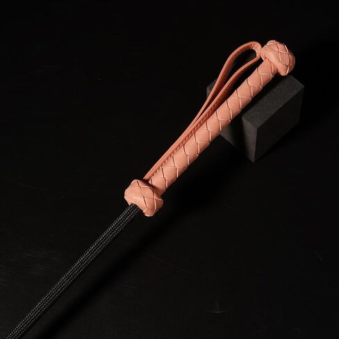Handwoven Pink Heart-Shaped Genuine Leather Riding Crop | 52cm Flexible Black Shaft | Precision-Stitched Equestrian Whip | Premium Collectible Riding Gear in Saudi Arabia