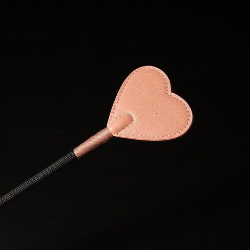 Handwoven Pink Heart-Shaped Genuine Leather Riding Crop | 52cm Flexible Black Shaft | Precision-Stitched Equestrian Whip | Premium Collectible Riding Gear in Saudi Arabia
