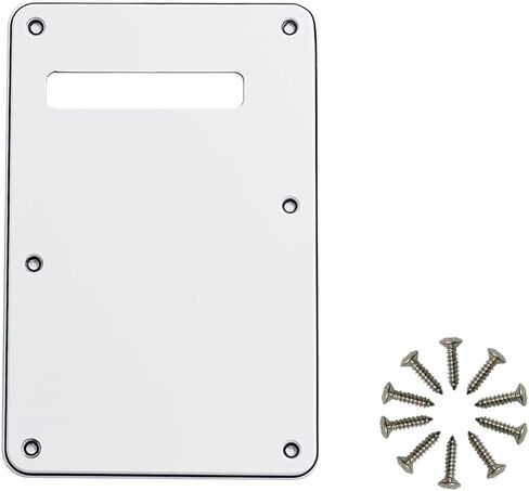 6 Holes Guitar Back Plate Cavity Cover Pickguard for Fender Standard Stratocaster Strat ST Modern Style Electric Guitar,White 3ply in Saudi Arabia