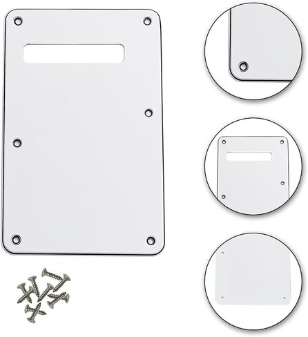 6 Holes Guitar Back Plate Cavity Cover Pickguard for Fender Standard Stratocaster Strat ST Modern Style Electric Guitar,White 3ply in Saudi Arabia