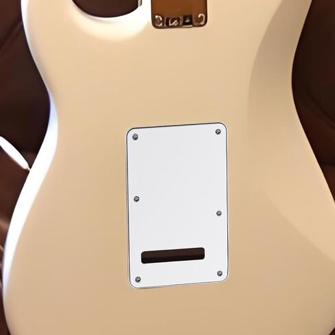 6 Holes Guitar Back Plate Cavity Cover Pickguard for Fender Standard Stratocaster Strat ST Modern Style Electric Guitar,White 3ply in Saudi Arabia