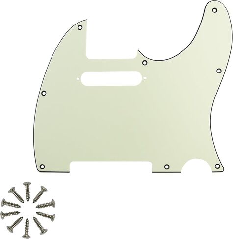 6 Holes Guitar Back Plate Cavity Cover Pickguard for Fender Standard Stratocaster Strat ST Modern Style Electric Guitar,White 3ply in Saudi Arabia