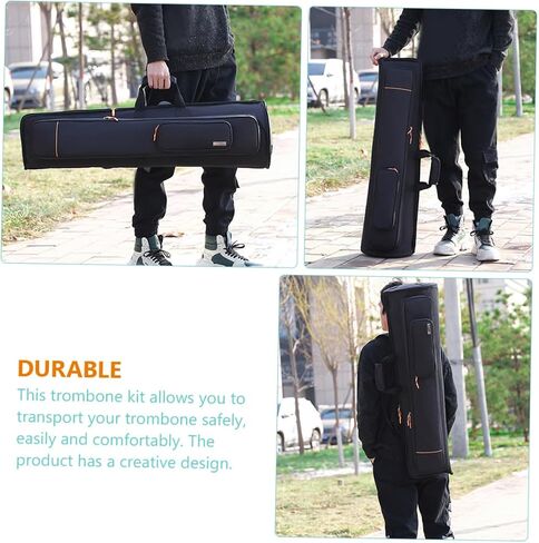 Toyvian Waterproof Oxford Cloth Trombone Bag Adjustable Shoulder Backpack Musical Instrument Storage Holder for Tenor and Alto Trombone in Saudi Arabia