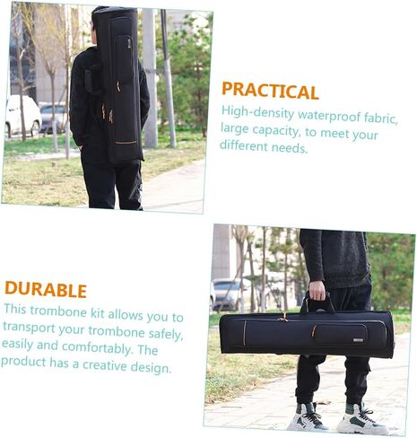 Toyvian Waterproof Oxford Cloth Trombone Bag Adjustable Shoulder Backpack Musical Instrument Storage Holder for Tenor and Alto Trombone in Saudi Arabia