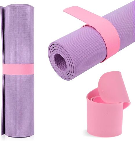 Yoga Mat Strap, One Snap Yoga Mat Slap Band for Keep Mats Tightly Rolled, Elastic One Snap Straps Band Fits Most Size Workout, Exercise, and Pilates Mats(20" L x 2" W) in Saudi Arabia