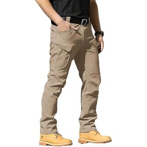 whox Men's Cargo Tactical Pants Work Hiking Trousers Waterproof Lightweight Elastic Waist for Travel with Pockets(No Belt) in Saudi Arabia