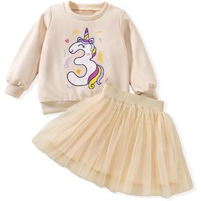 3rd Birthday Outfits for Toddler Girls 3 Year Old Third Three Sweatshirt Tutu Skirt Fall Clothes in Kuwait