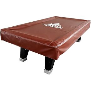 KONLLEN Pool Table Cover PU Leather Billiard Table Covers Indoor Outdoor Pool Table Cover Waterproof for 9 Feet Fitted Billiards Pool Accessories Brown in Kuwait