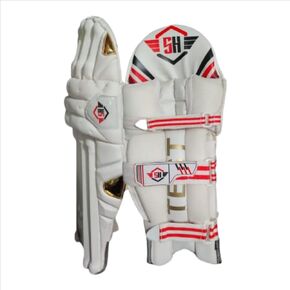 White Light Weight Cricket Batting Leg Guard Pads Handmade Set of 1 in Saudi Arabia