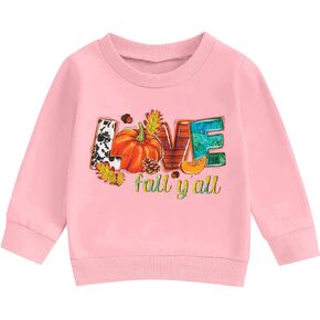 Kids Thanksgiving Sweatshirt Love Printed Fall Yall Shirt Girls Pumpkin Sweatshirts Long Sleeve Pullover Top in Saudi Arabia