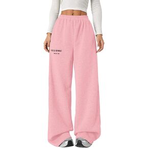 Girl's Baggy Sweatpants Letter Print High Waisted Wide Leg Pants Joggers Sweat Track Pants Trendy in Kuwait