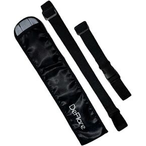 DeFlare Holster | Black Rave Fan Holster with Logo | Rave Fan Holder - Rave Festival Accessories | Hand Fan Holder & Thigh Holster for Rave Fans & Clacking Fans in Kuwait