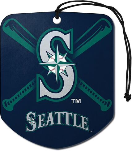 FANMATS 61557 MLB Seattle Mariners Hanging Car Air Freshener, 2 Pack, Black Ice Scent, Odor Eliminator, Shield Design with Team Logo in Saudi Arabia