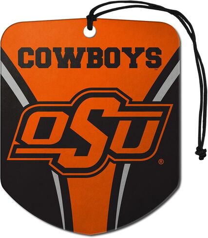 FANMATS 61628 NCAA Oklahoma State Cowboys Hanging Car Air Freshener, 2 Pack, Black Ice Scent, Odor Eliminator, Shield Design with Team Logo in Saudi Arabia