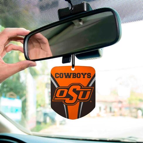 FANMATS 61628 NCAA Oklahoma State Cowboys Hanging Car Air Freshener, 2 Pack, Black Ice Scent, Odor Eliminator, Shield Design with Team Logo in Saudi Arabia