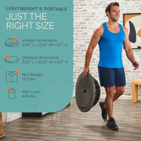 Lifepro Half Balance Ball Trainer - Stability Ball for Exercise, Full-Body Workouts, Home Gym, and Physical Therapy - Non-Slip Equipment for Balance Training in Kuwait