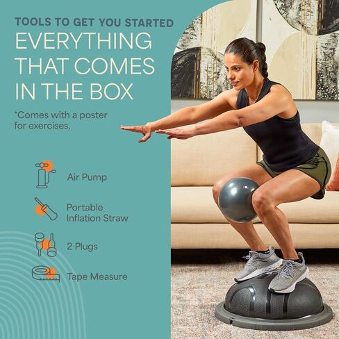 Lifepro Half Balance Ball Trainer - Stability Ball for Exercise, Full-Body Workouts, Home Gym, and Physical Therapy - Non-Slip Equipment for Balance Training in Kuwait
